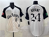 Men's Los Angeles Dodgers Front #8 Back #24 Kobe Bryant White Black Mexico 2025 LA Gothic Style With Fernando Patch Vapor Premier Limited Stitched Jersey,baseball caps,new era cap wholesale,wholesale hats